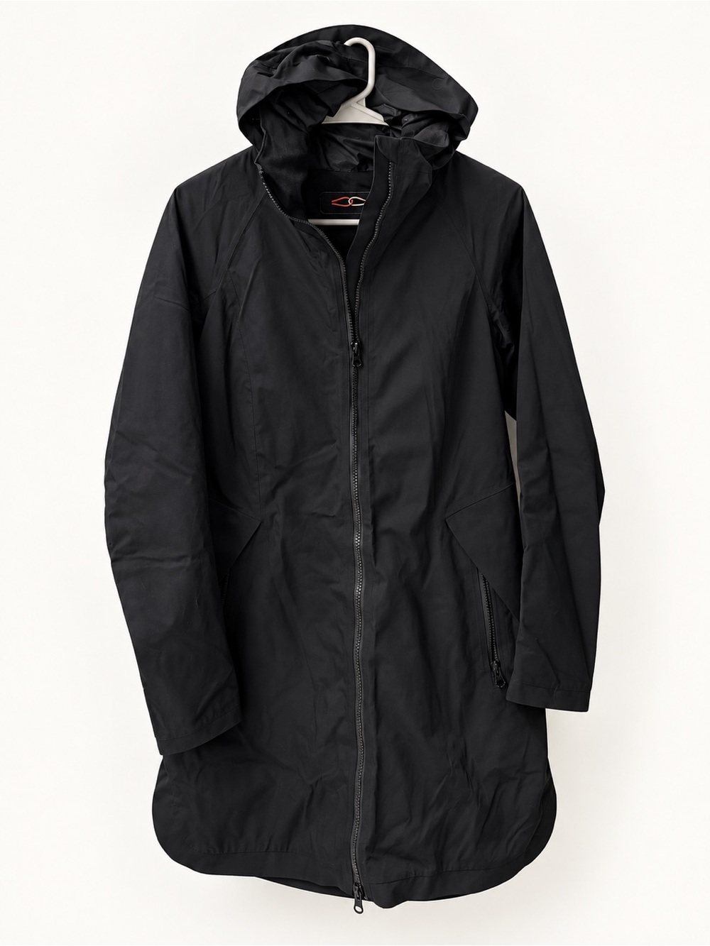 Lululemon Women's Black Hooded Long Rain Jacket